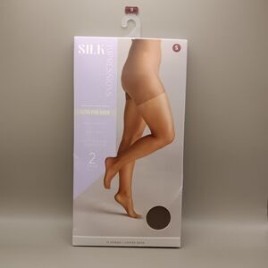 Silk Impressions Ultra Fine Sheer 2 Pk Small High Waisted Silky Soft Pantyhose